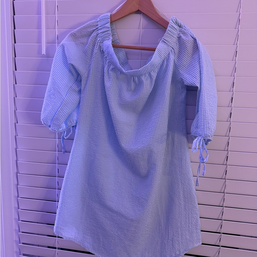 Love Notes Striped Blue Midi Dress